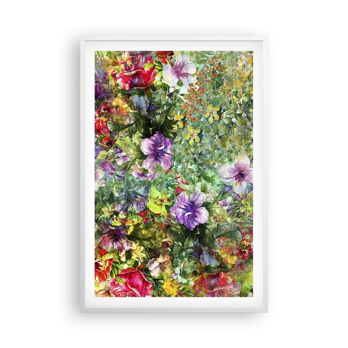 Poster in cornice bianca - Perdersi nei fiori - 61x91 cm