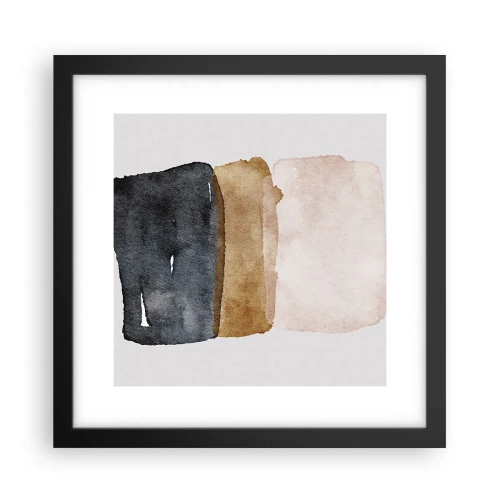 Poster in cornice nera - Composizione di colori della terra - 30x30 cm