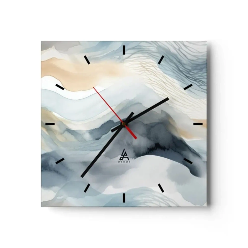 Orologio da parete - Orologio in Vetro - Astrazione nevosa e nebbiosa - 40x40 cm