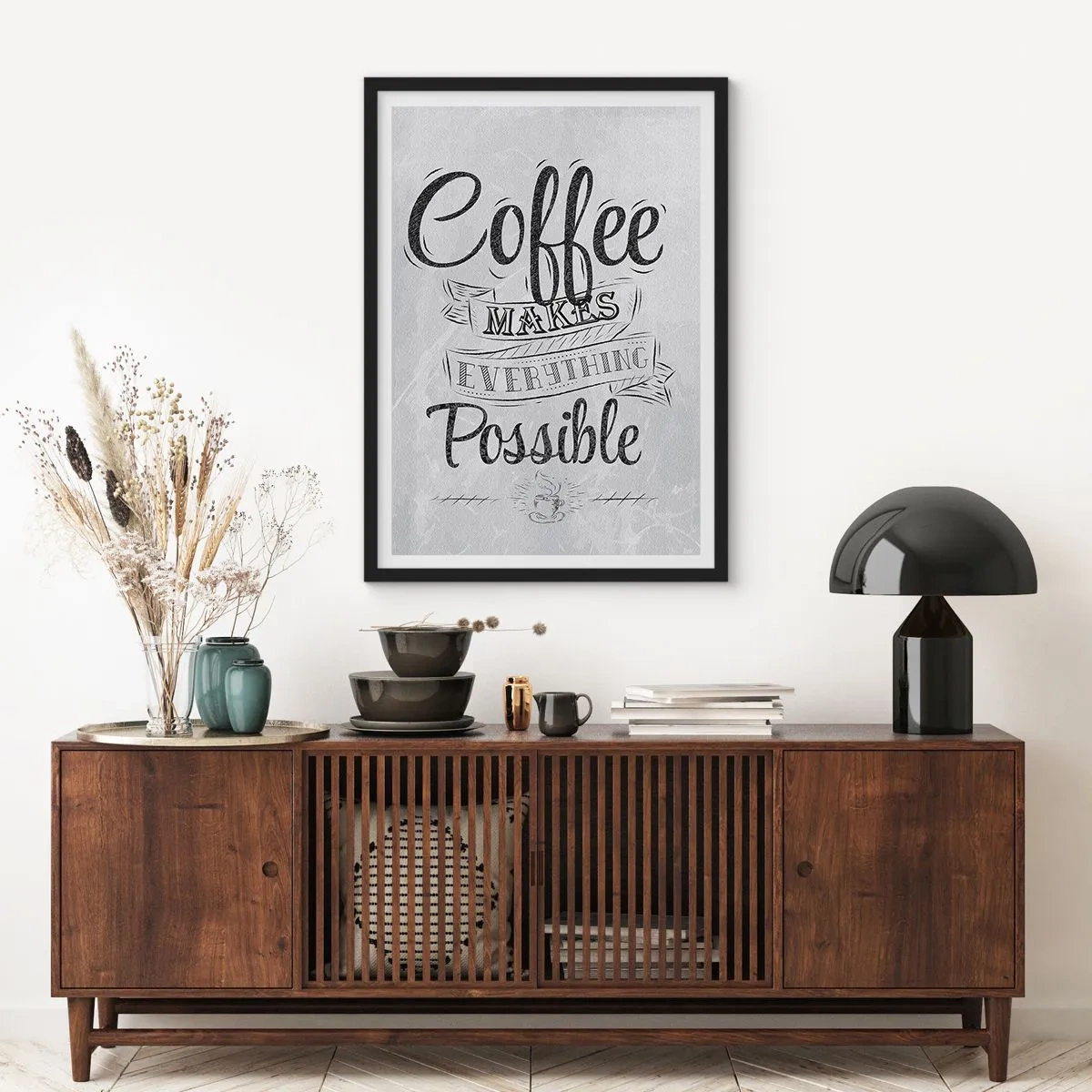 Poster in cornice nera - Come non amare il caffè - 61x91 cm
