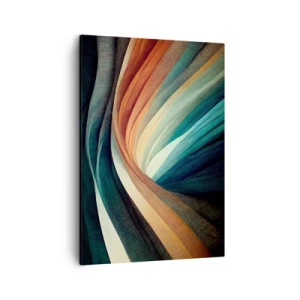 Quadro su tela - Stampe su Tela - Onde astratte in tonalità calde e fredde - 50x70cm - Intessuto di colore - Decorazione murale moderna per soggiorno e camera da letto ARTTOR