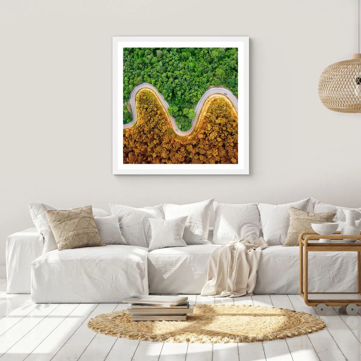 Poster in cornice bianca - Confine e separazione - 50x50 cm