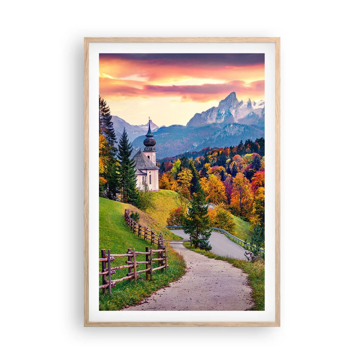 Poster in cornice rovere chiaro - Un paesaggio come dipinto - 61x91 cm