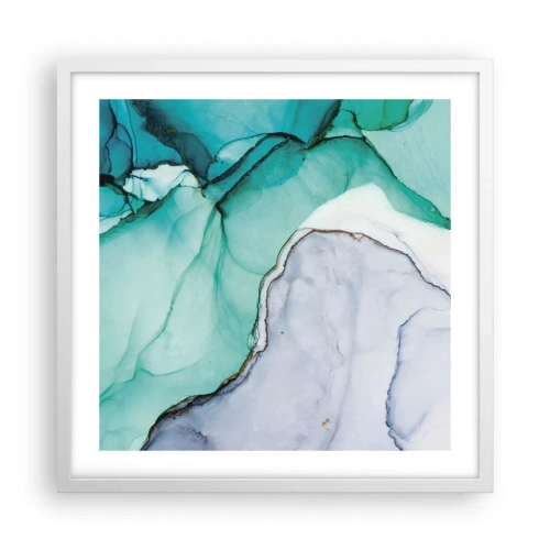 Poster in cornice bianca - Studio in turchese - 50x50 cm