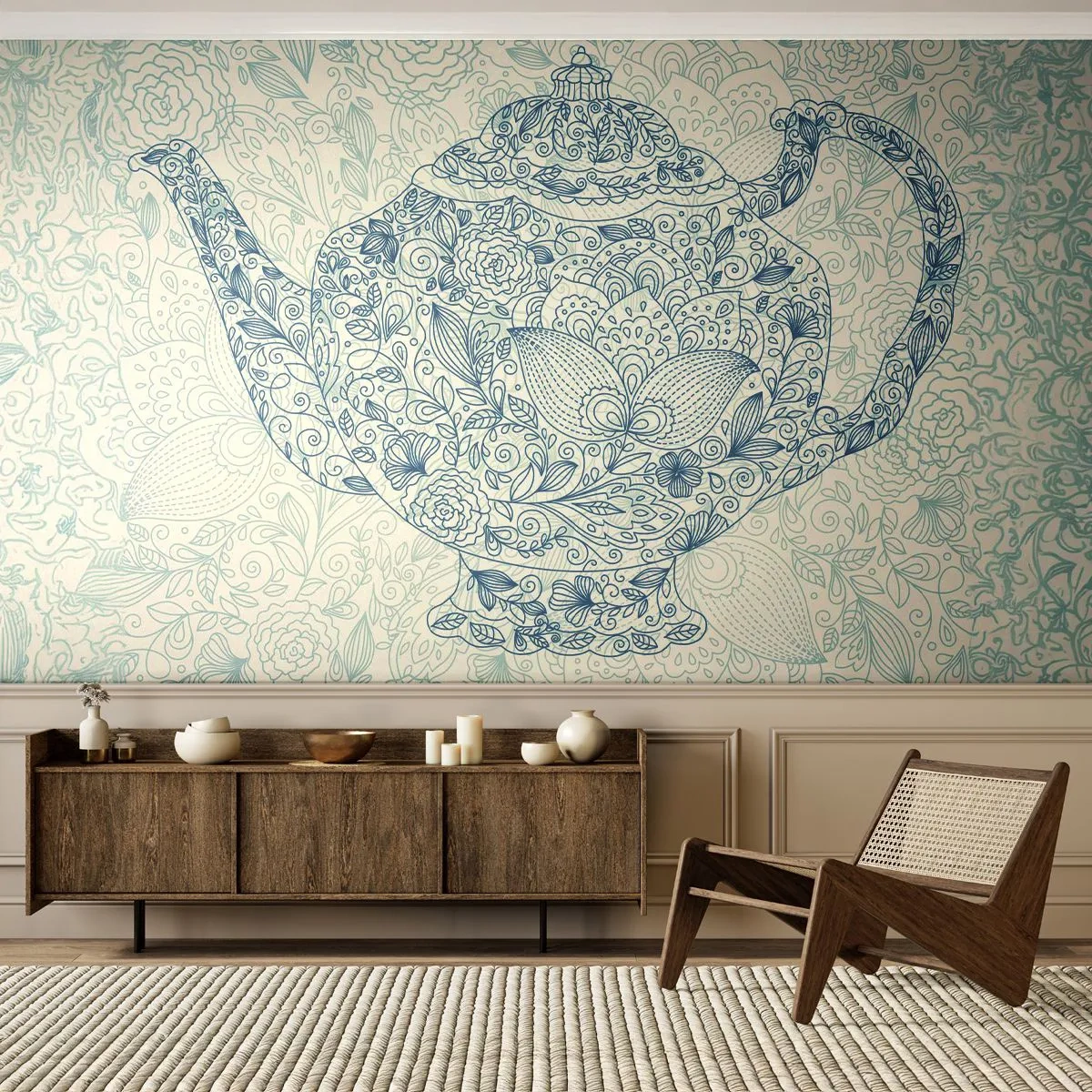 Fotomurali Standard Eco - Magia del tè - Brocca, Tè, Cucina - 400x280 cm