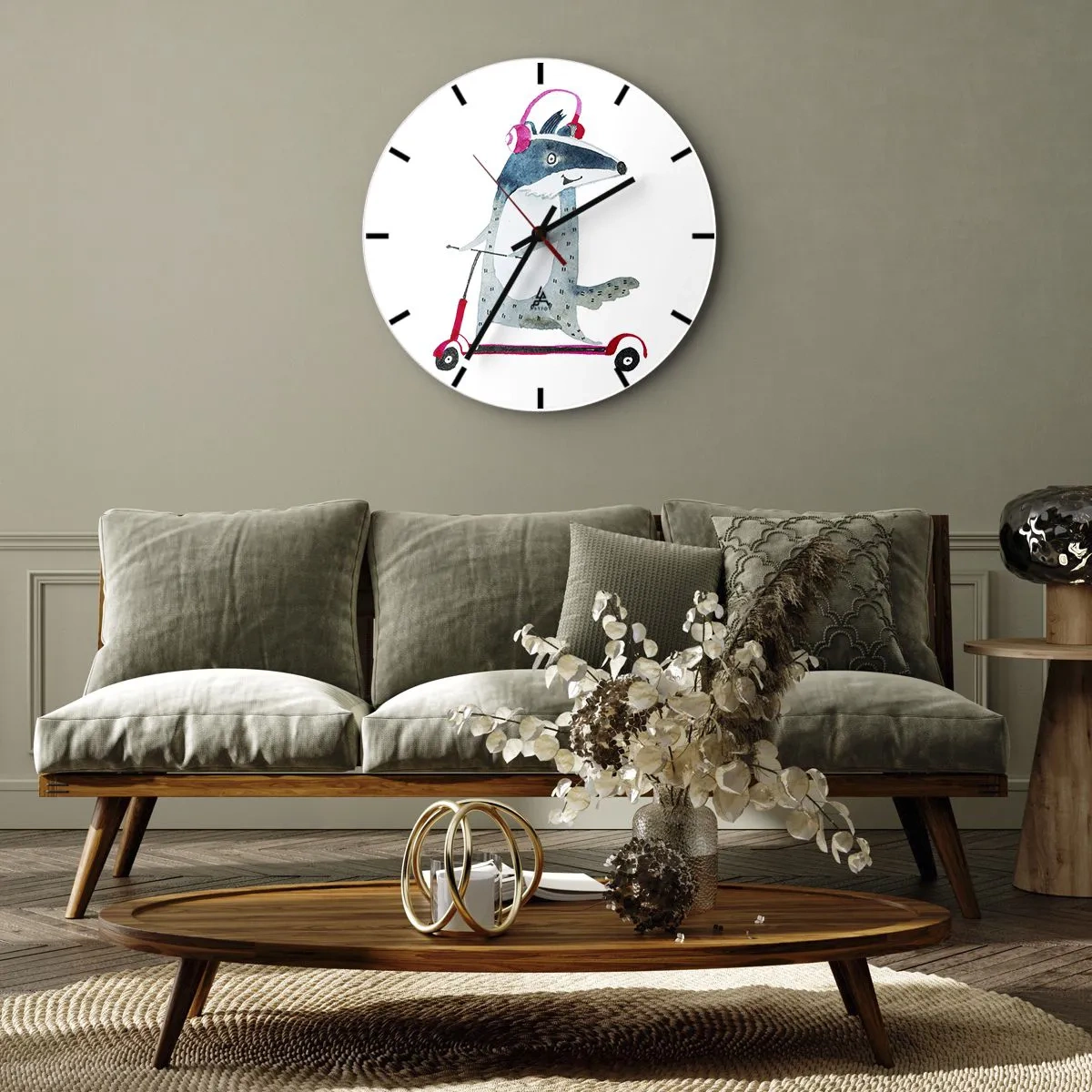 Orologio da parete - Orologio in Vetro - Tassi di gioia - 30x30 cm