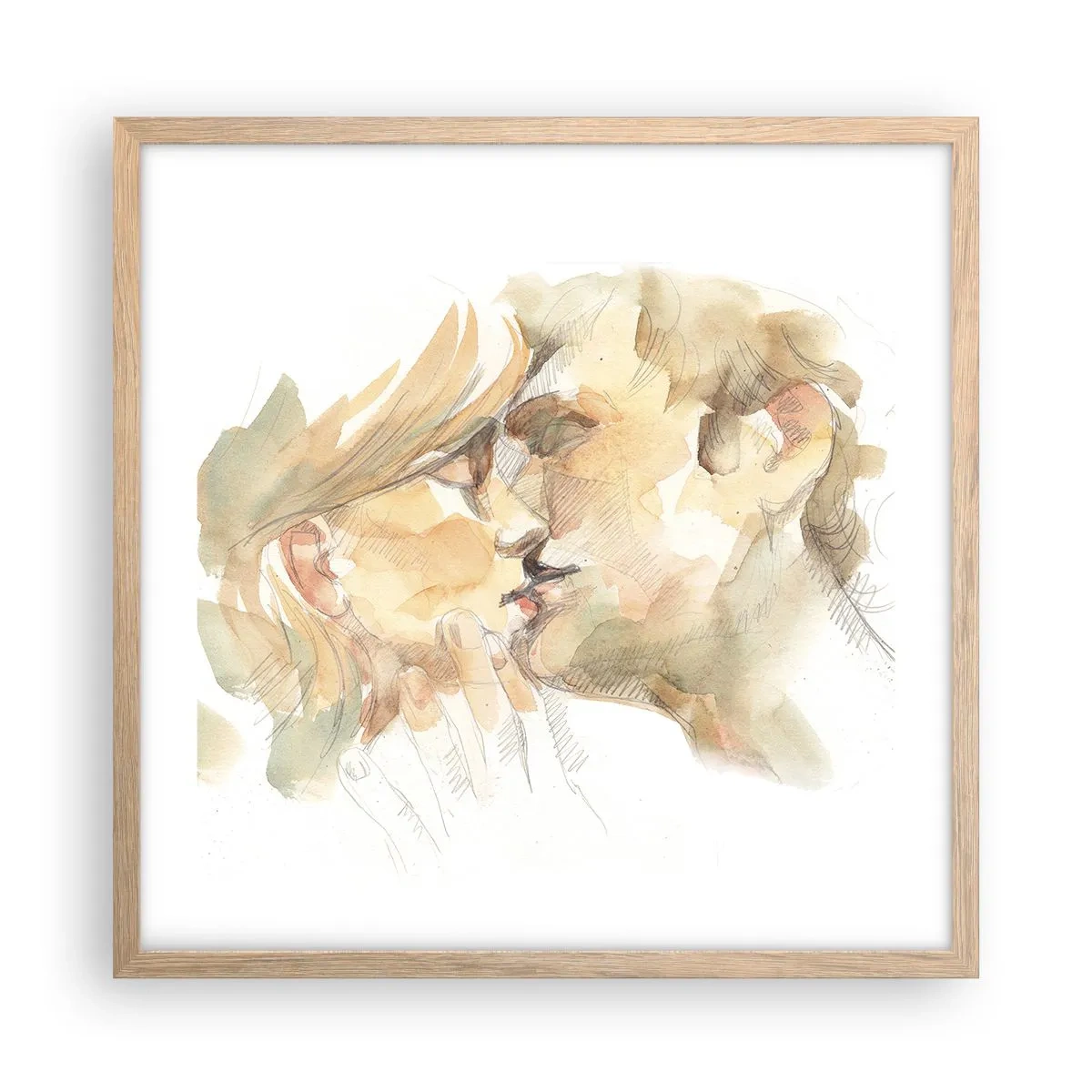 Poster in cornice rovere chiaro - Sarà l'anima gemella? - 50x50 cm