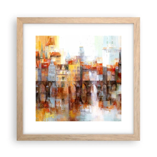 Poster in cornice rovere chiaro - Anche sotto il ponte è bello - 30x30 cm