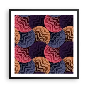Poster in cornice nera - Al ritmo delle sfere - 60x60 cm