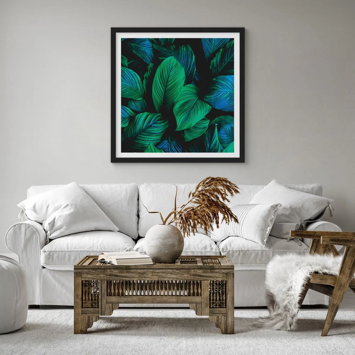 Poster in cornice nera - Nella folla verde - 30x30 cm