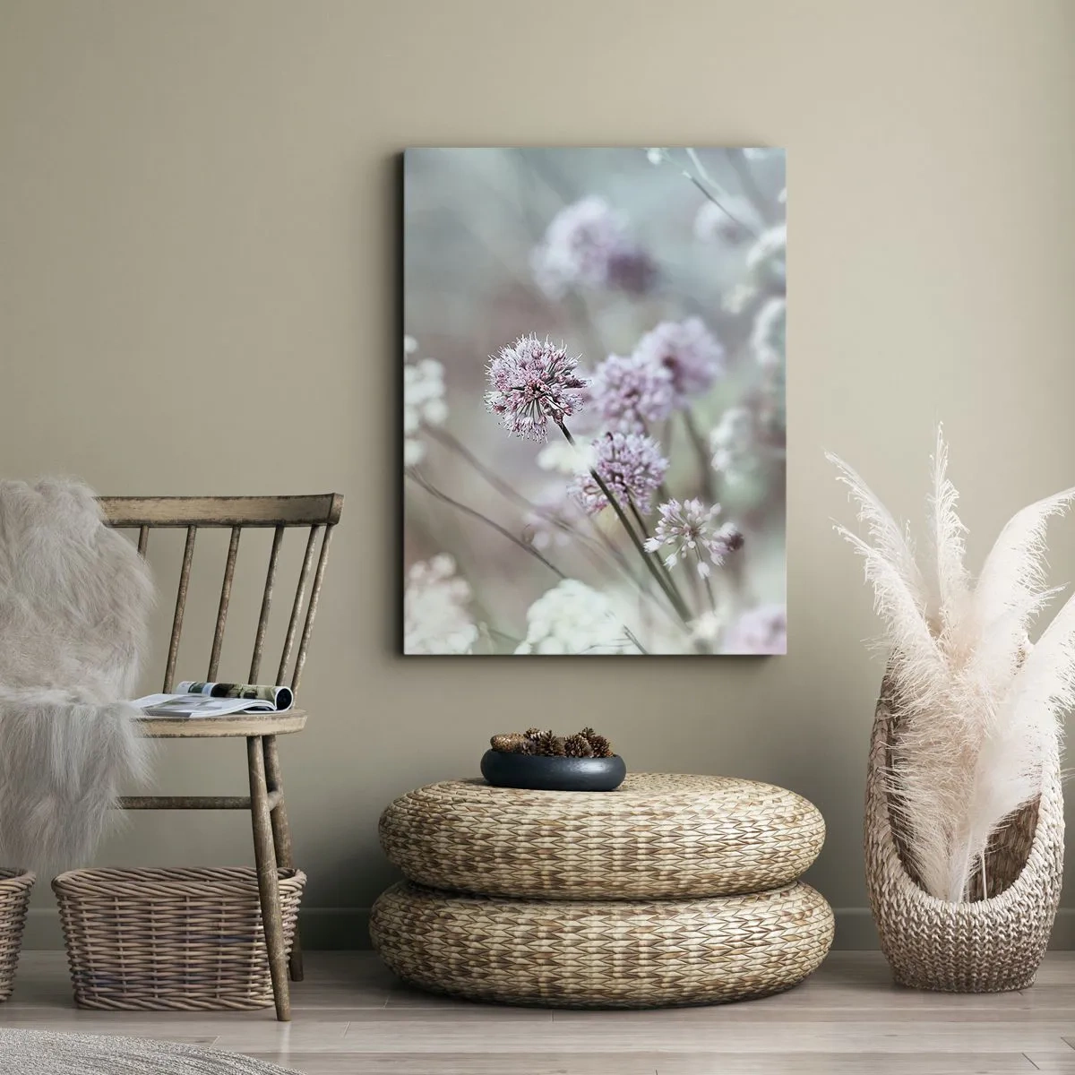 Quadro su tela - Stampe su Tela - Le dolci filigrane delle erbe - 45x80 cm