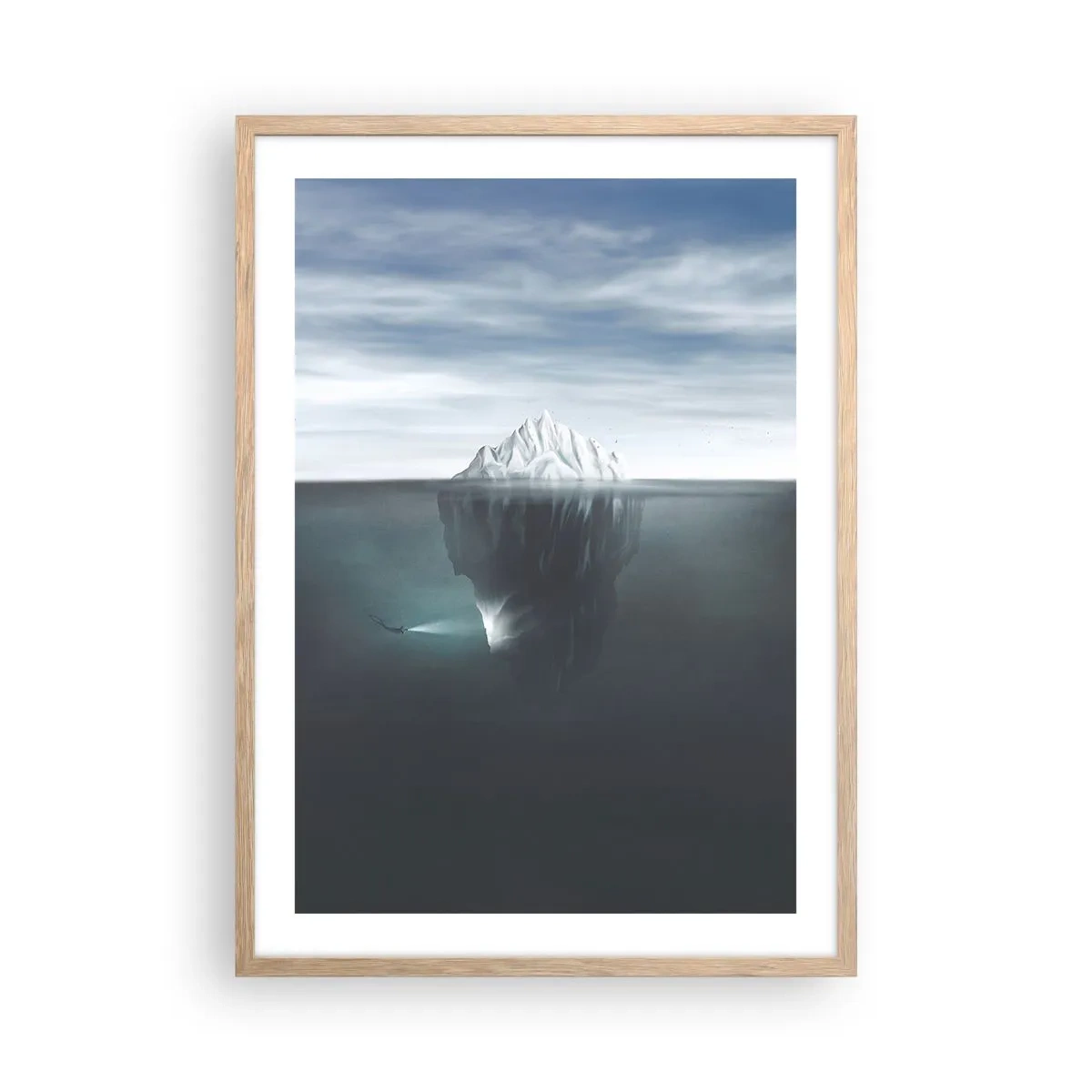 Poster in cornice rovere chiaro - Mistero sottomarino - 50x70 cm