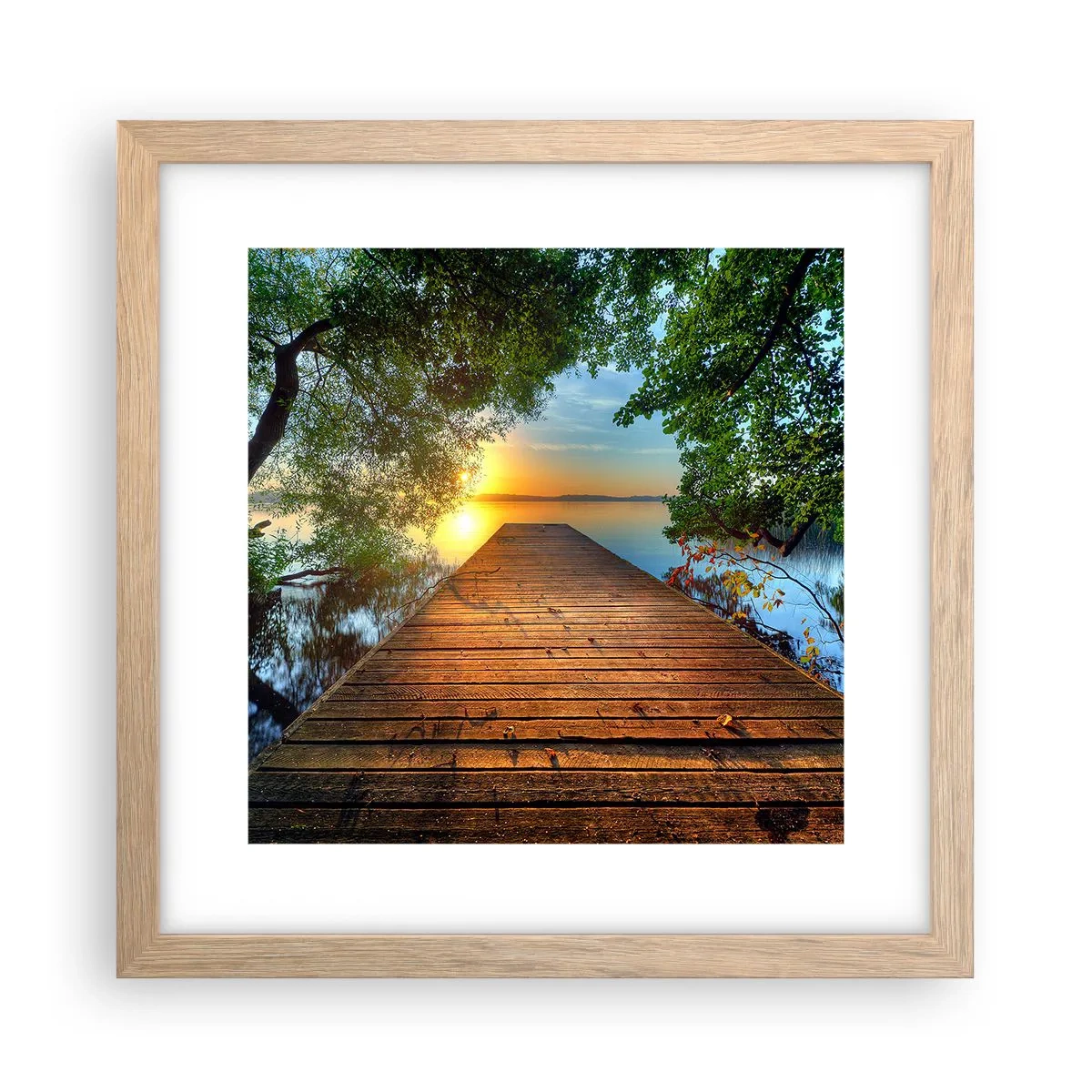 Poster in cornice rovere chiaro - Non avere fretta, siediti - 30x30 cm