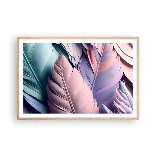 Poster in cornice rovere chiaro - Eleganza per uccelli - 91x61 cm