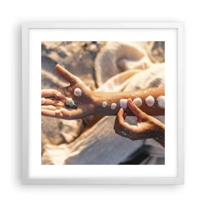 Poster in cornice bianca - La bellezza a portata di mano - 40x40 cm