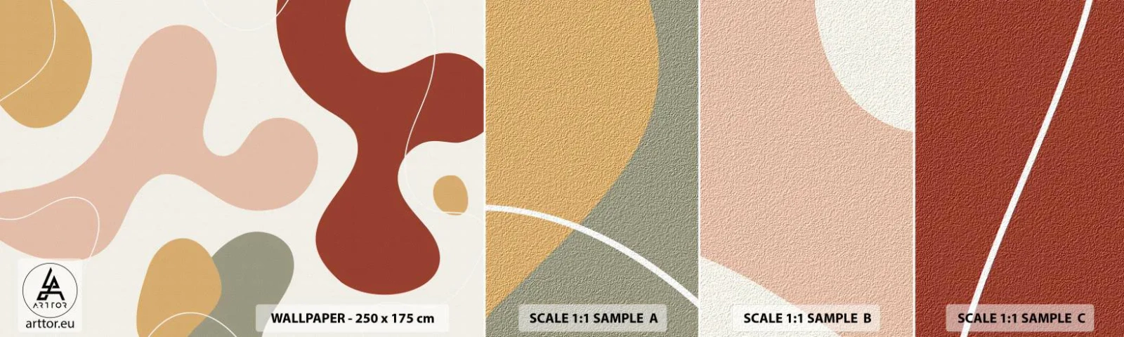 Campione di Fotomurale Adesivo Deluxe Sticker - Ghirigori - Astrazione, Pezzo, Immaginazione - 100x30 cm