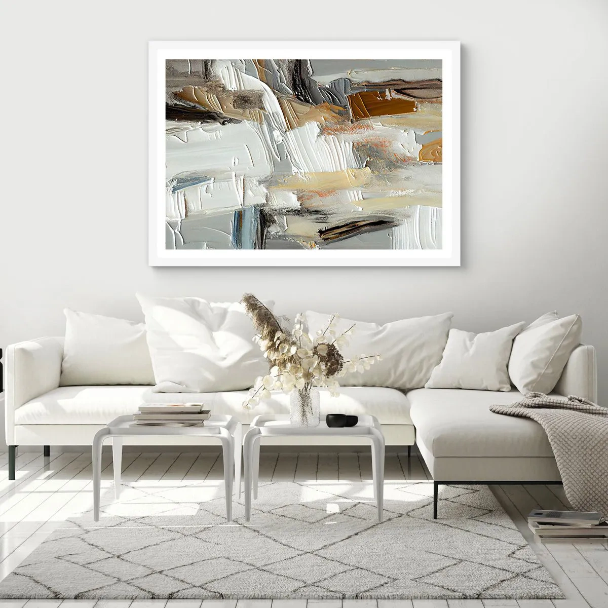 Poster in cornice bianca - Strati colorati - 50x40 cm