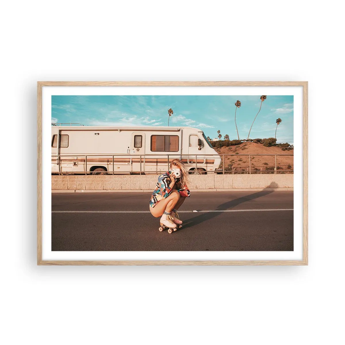 Poster in cornice rovere chiaro - Sorridi per favore! - 91x61 cm