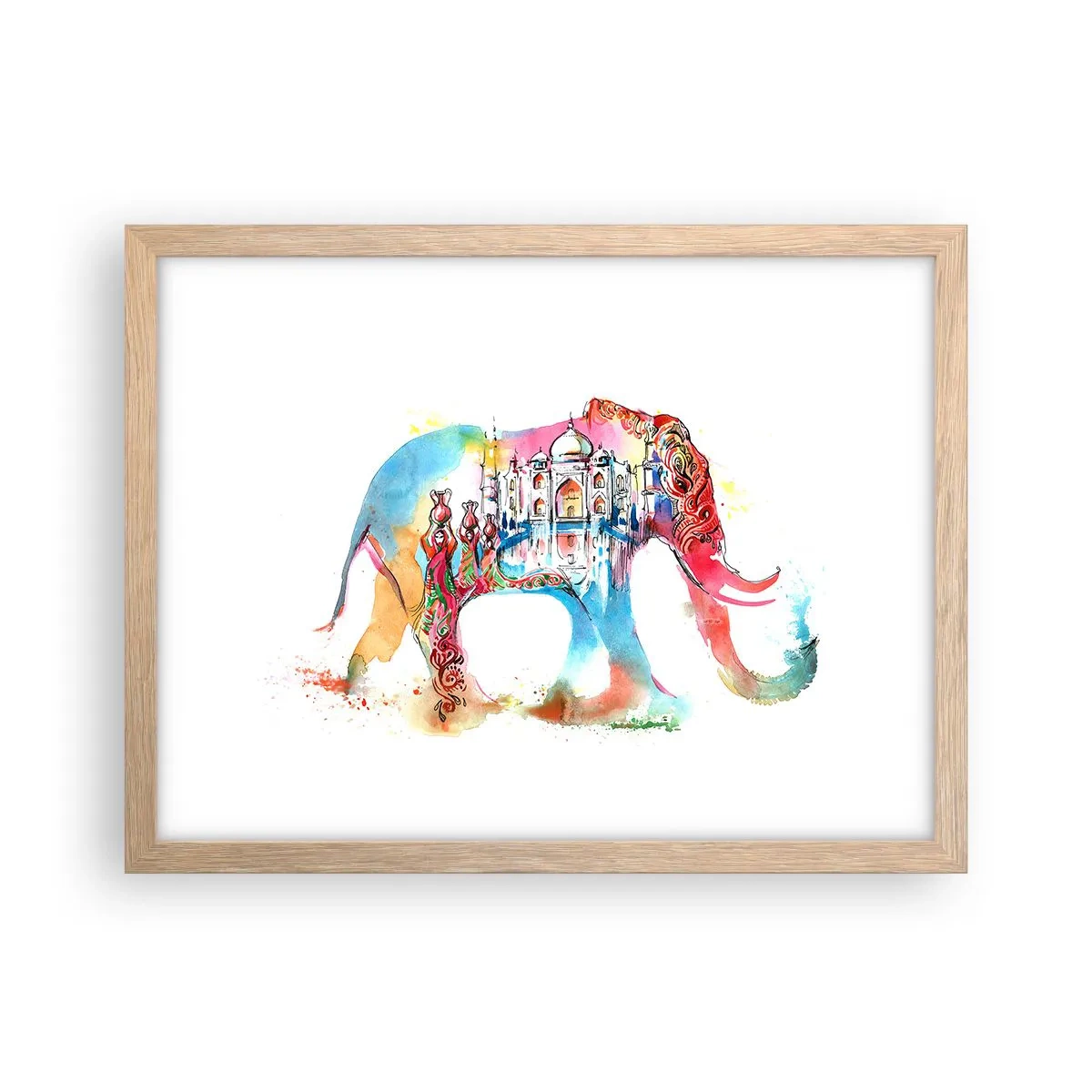 Poster in cornice rovere chiaro - India: aura d'amore - 40x30 cm