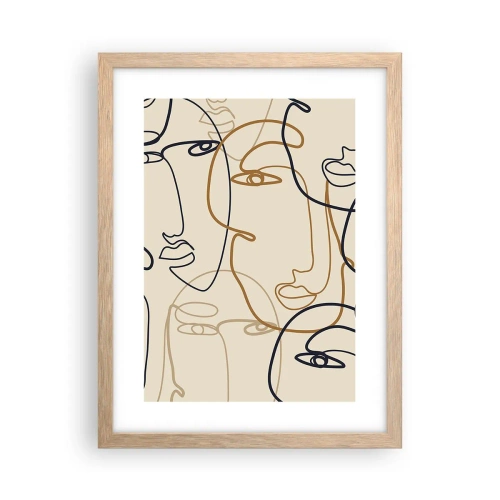 Poster in cornice rovere chiaro - Ritratto multiplo - 30x40 cm