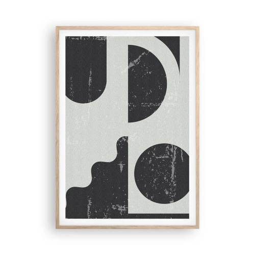 Poster in cornice rovere chiaro - Composizione sopra e sotto - 70x100 cm
