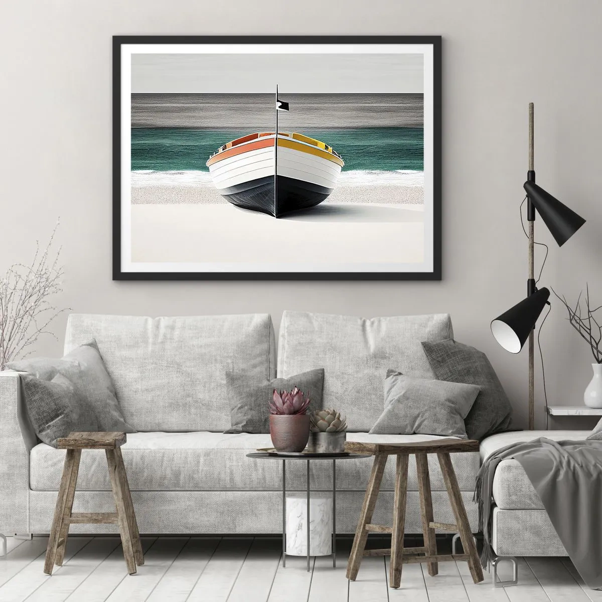 Poster in cornice nera - Al suo posto - 40x30 cm