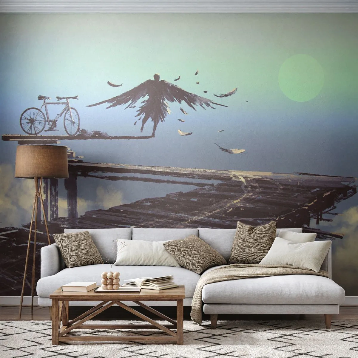 Fotomurali Standard Eco - Icaro è sempre vivo - Astrazione, Icaro, Bicicletta - 300x210 cm