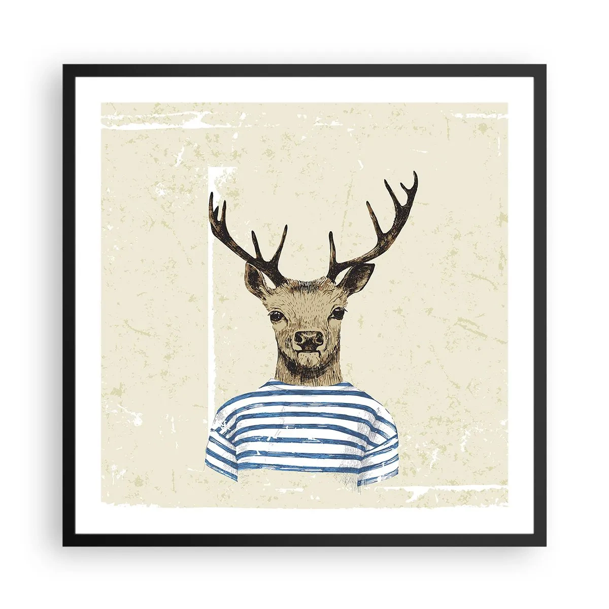 Poster in cornice nera - Mi piacciono le camicie a righe! - 60x60 cm