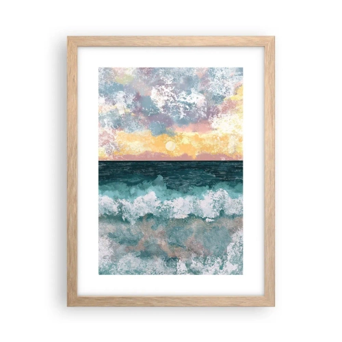 Poster in cornice rovere chiaro - Acqua, luce, aria - 30x40 cm