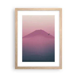 Poster in cornice rovere chiaro - Viandanti sopra le nuvole - 30x40 cm