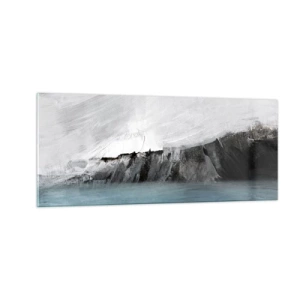 Quadro su vetro - Acqua-terra: lo scontro degli elementi - 100x40 cm