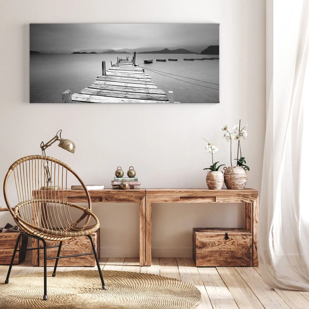 Quadro su tela - Stampe su Tela - Dietro i monti, dietro i mari - 90x30 cm