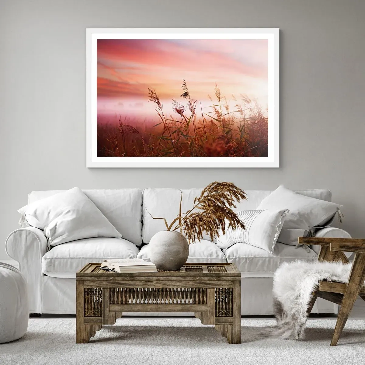 Poster in cornice bianca - Aquiloni, denti di leone, vento - 40x30 cm