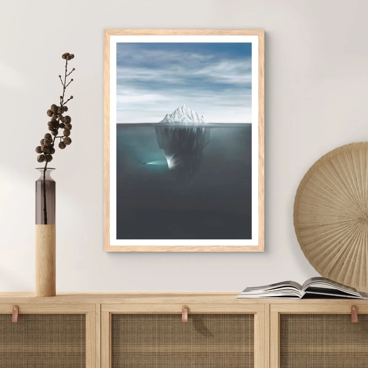 Poster in cornice rovere chiaro - Mistero sottomarino - 40x50 cm