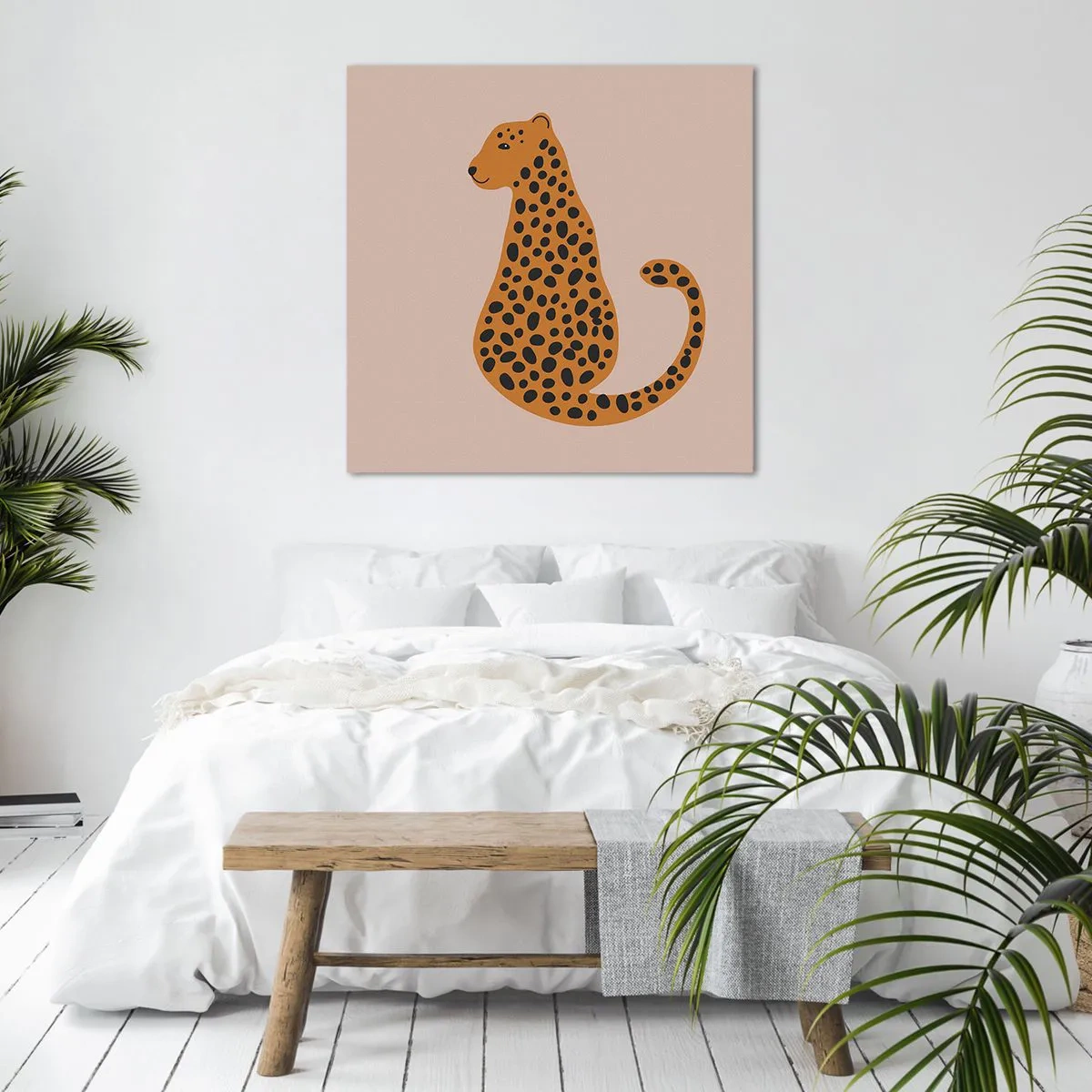 Quadro su tela - Stampe su Tela - Il leopardo è un motivo di moda - 70x70 cm