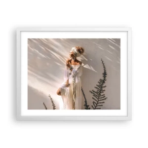 Poster in cornice bianca - Il sole e la ragazza - 50x40 cm