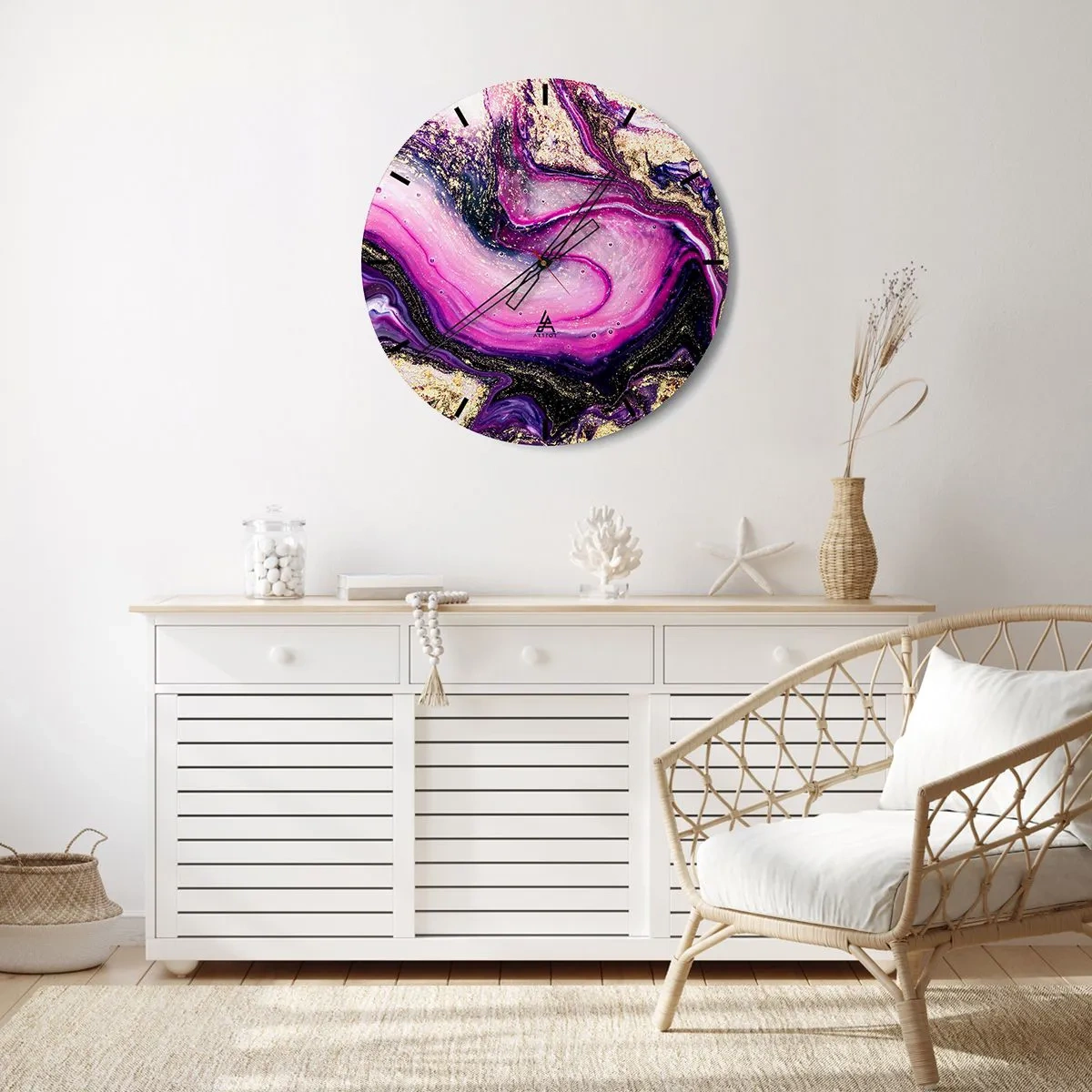 Orologio da parete - Orologio in Vetro - Un attimo dietro le quinte - 40x40 cm