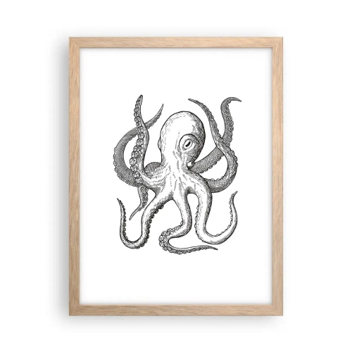 Poster in cornice rovere chiaro - Ballando con le onde - 30x40 cm