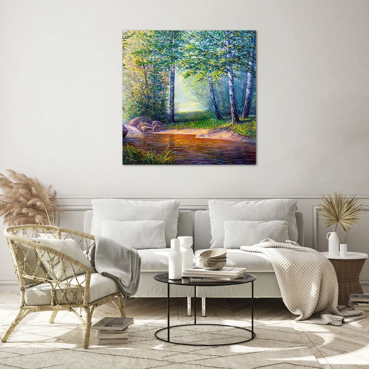 Quadro su vetro - Scena di beatitudine - 30x30 cm