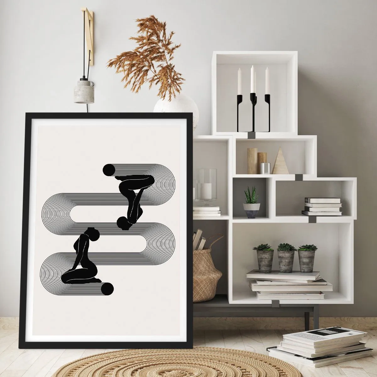 Poster in cornice nera - Simmetria sensuale - 40x50 cm