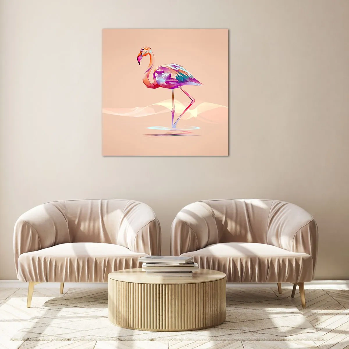 Quadro su vetro - L'uccello delle buone emozioni - 30x30 cm