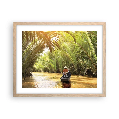 Poster in cornice rovere chiaro - Tunnel di palme - 50x40 cm