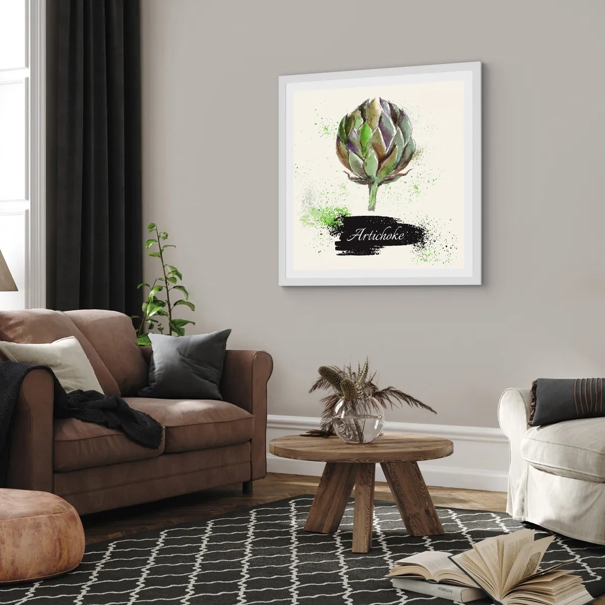 Poster in cornice bianca - Evviva la verdura! - 50x50 cm