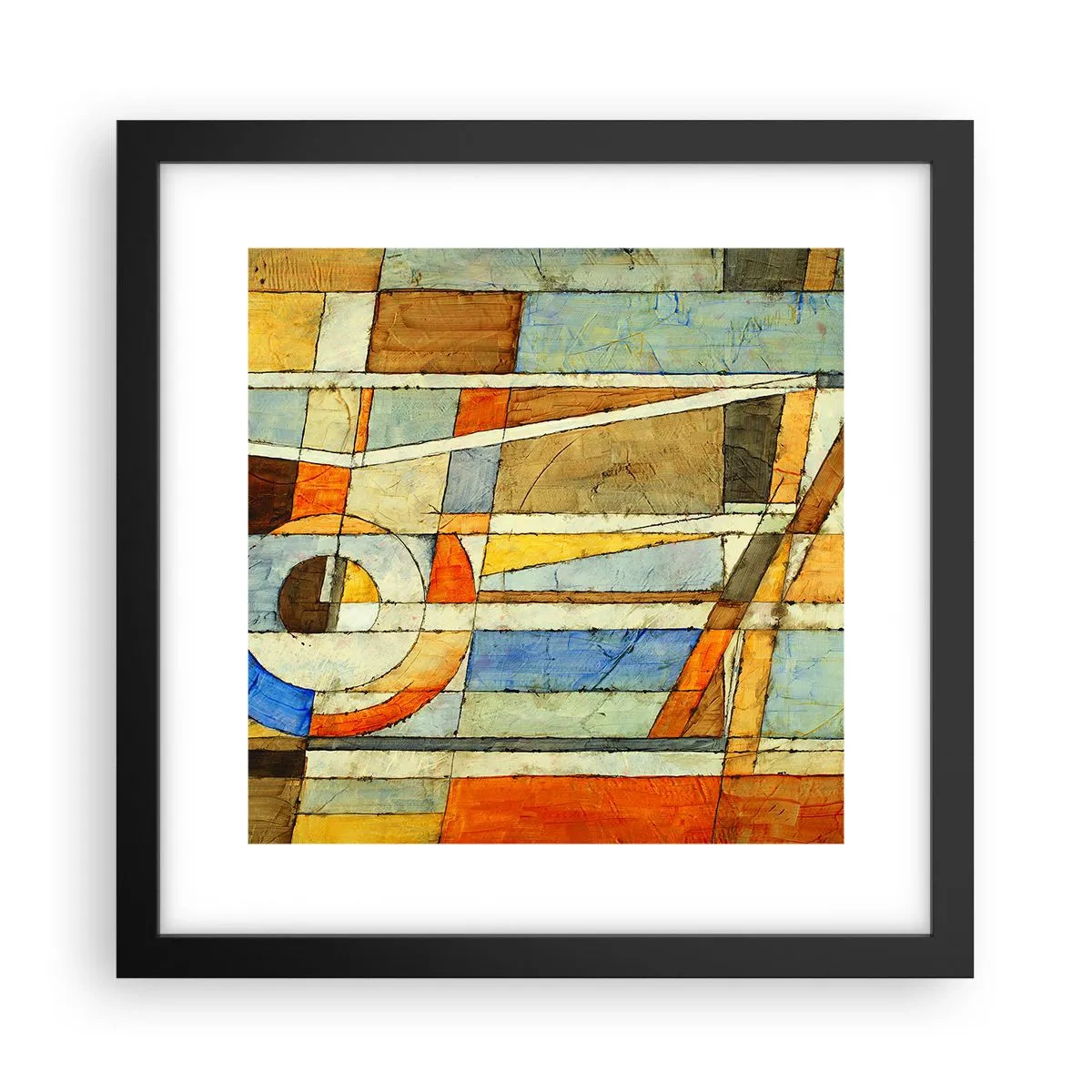 Poster in cornice nera - Cubismo in cantiere - 30x30 cm
