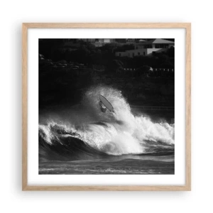 Poster in cornice rovere chiaro - Sfida accettata! - 50x50 cm