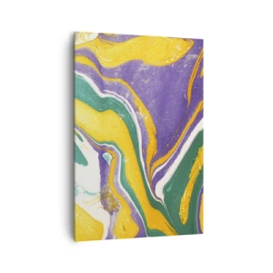 Quadro su tela - Stampe su Tela - Motivo astratto in marmo dai colori vivaci - 70x100cm - Onde di colore - Decorazione murale moderna per soggiorno e camera da letto ARTTOR