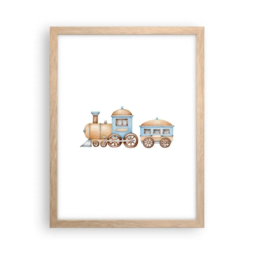 Poster in cornice rovere chiaro - Fermo alla stazione... - 30x40 cm