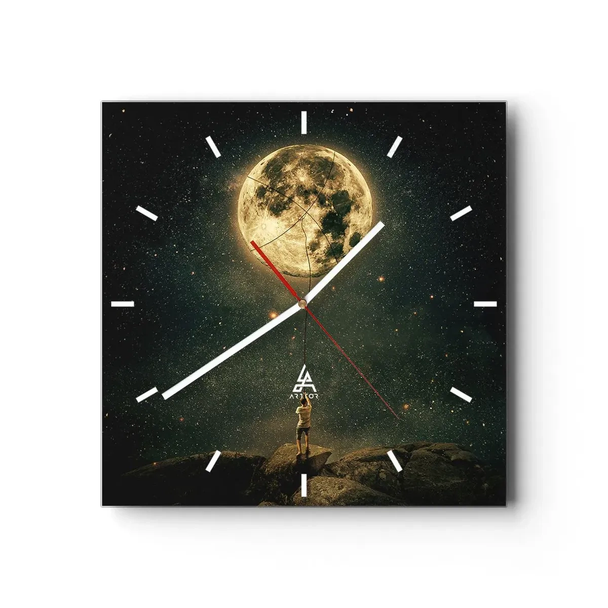 Orologio da parete - Orologio in Vetro - Chi ha rubato la luna - 40x40 cm