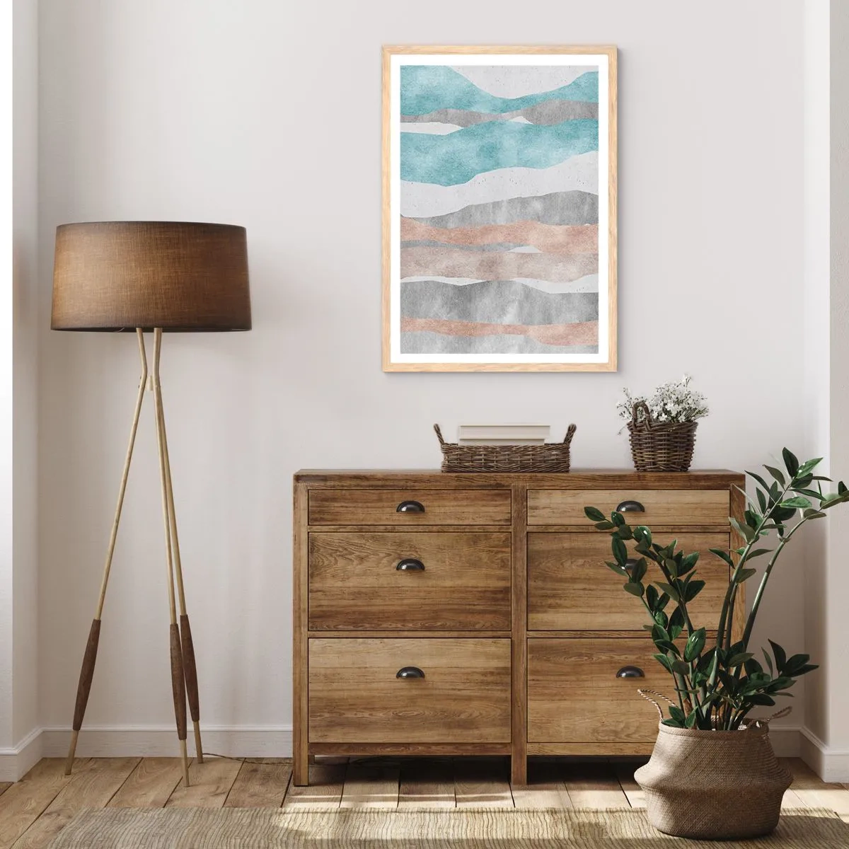 Poster in cornice rovere chiaro - Studio di prossimità - 70x100 cm