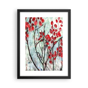 Poster in cornice nera - Albero in scarlatto - 30x40 cm